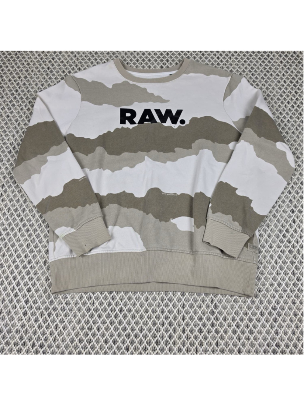 G-Star Raw Graphic 19 Core R Men’s Sweatshirt XL Beige Camo Crewneck